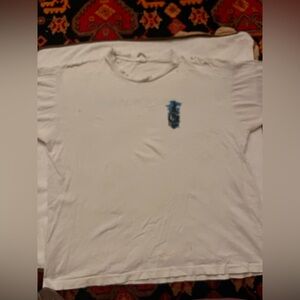 Men's White Tee with Blue Detail